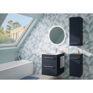 Ensemble meuble sous vasque l.55 cm bleu + vasque céramique Selva Geberit
