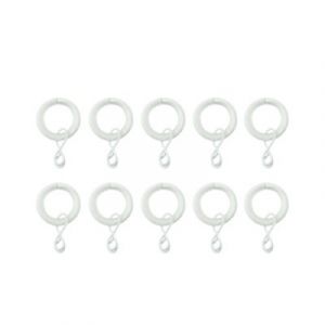 10 anneaux pour barre à rideau Anafi GoodHome ⌀16/19 mm blanc