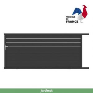 Portail Jardimat coulissant aluminium Alpes Trio noir - 350 x h.160 cm