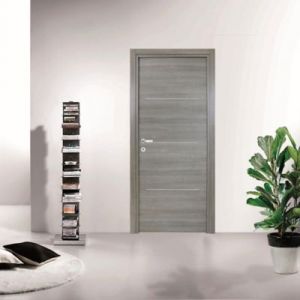 Bloc-porte Triaconta gris clair H.204 x l.63 cm, poussant droit