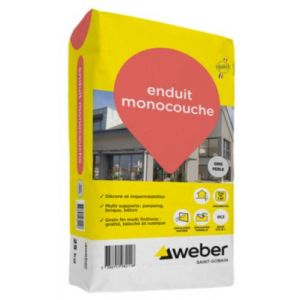 Enduit monocouche de façade gris perle Weber 25kg