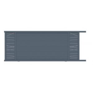 Portail coulissant motoris&eacute; frejus double onde 350x166,8 cm Gris anthracite 7016 Jardimat