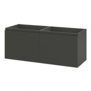 Meuble sous vasque suspendu gris anthracite mat 4 tiroirs l.120 x H.48 x P.45 cm, GoodHome Levanna