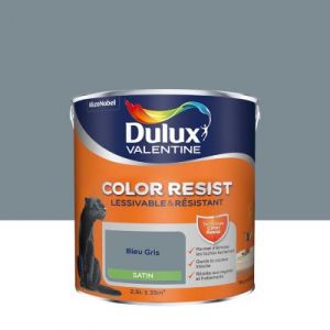 Peinture murs et boiseries Color Resist Dulux Valentine satin bleu gris 2,5L