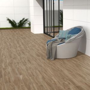 Carrelage sol ext&eacute;rieur en gr&egrave;s c&eacute;rame &eacute;maill&eacute; effet bois naturel l.20 x L.120 x &eacute;p.0,9 cm Urbanwood