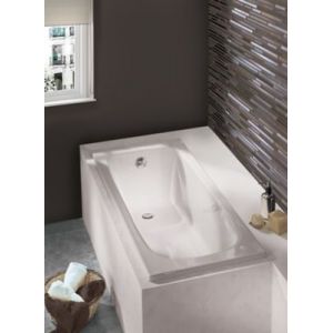 Baignoire rectangulaire Allibert Flavis L.140 x l.70 x H.42 cm en Toplax coloris blanc avec pieds