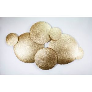 Décoration murale rond doré effet martelé L.54 x l.90 cm