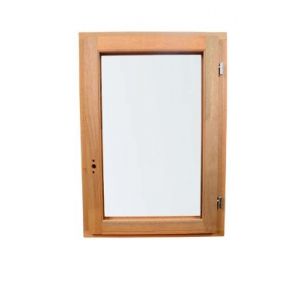 Fenêtre 1 vantail tirant droit double vitrage GoodHome en bois marron l.65 x H.77,8 cm