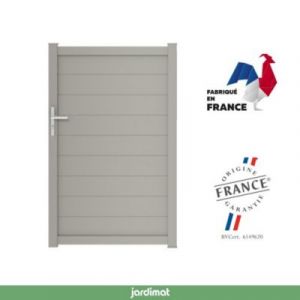 Portillon Jardimat battant aluminium Alpes gris quartz - 100 x h.160 cm