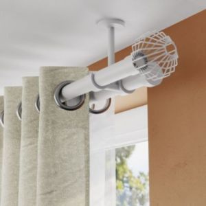 Tringle à rideau Anafi métal blanc mat Ø28 x L.200cm GoodHome