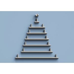 Poign&eacute;e de meuble en T GoodHome Dizel acier effet nickel satin gris l.264mm x l.12mm x H. 35mm entraxe 224mm