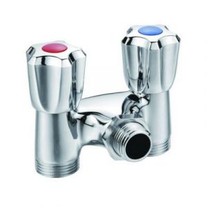 Robinet double pour lave-linge et lave-vaisselle Diall