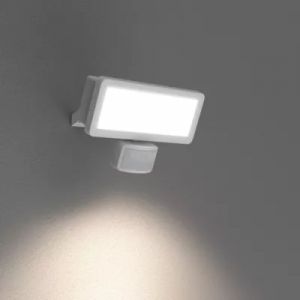 Projecteur mural LED ext&eacute;rieur blanc 20 W 2250 lm d&eacute;tecteur de mouvement IP65, GoodHome Davern