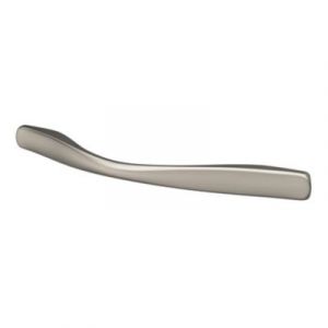 Poignée de meuble nœud GoodHome Ruis effet nickel satin gris l.137mm x l.10mm x H. 25mm entraxe 96mm