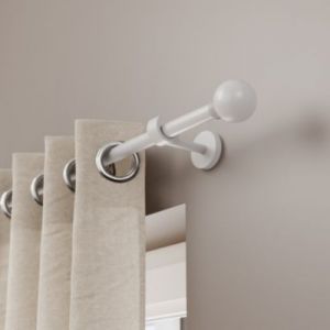 Support tringle &agrave; rideau court &agrave; percer Anafi m&eacute;tal blanc &Oslash;19/28mm GoodHome