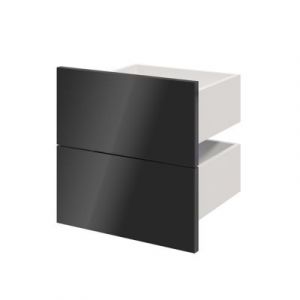 Lot de 2 tiroirs anthracite brillant GoodHome Atomia H. 18,5 x L. 37,2 x P. 30 cm