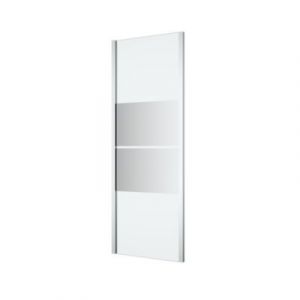 Paroi de douche fixe l.70 x H.195 cm, bandes miroir, profilés alu chrome, GoodHome Ledava