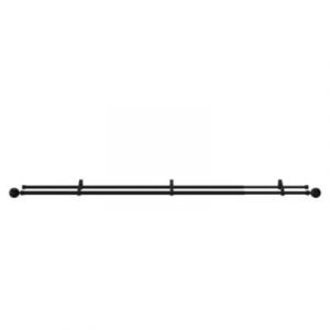 Kit de tringle à rideau extensible double embout boule Araxos métal noir 200/330 cm Ø16/19mm GoodHome