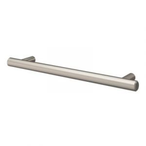 Poign&eacute;e de meuble en T GoodHome Dizel acier effet nickel satin gris l.200mm x l.12mm x H. 35mm entraxe 160mm