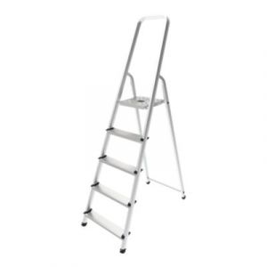 Escabeau pliable en aluminium 5 marches – Hauteur de travail 2,73 m
