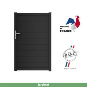 Portillon Jardimat battant aluminium Alpes noir - 100 x h.160 cm