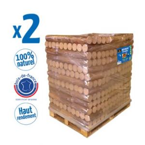 Bûche densifiées Woodstock 104 packs de 5 bûches (2 palettes) - Prêt à l'emploi ≤ 10 %