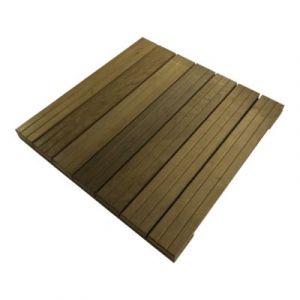 Dalle de terrasse en bois exotique d'Itauba L.50 x l.50 cm