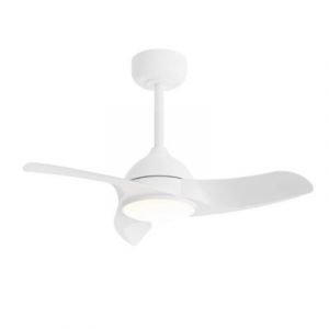 Ventilateur de plafond éclairage LED et télécommande, silencieux Ø76cm blanc Sulion