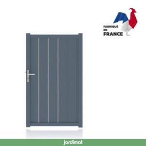 Portillon Jardimat aluminium Valois gris 7016 sablé - 100 x h.180 cm