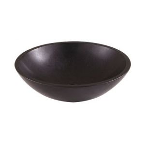 Vasque à poser ronde pierre naturelle noire GoodHome Tumen