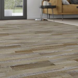 Lame PVC adh&eacute;sive Poprock d&eacute;cor bois brun rustique 15,2 x 91,4 cm GoodHome