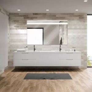 Miroir de salle de bains lumineux LED 70 x 120 cm, argenté, MPGlass Kelme