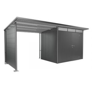Paroi lat&eacute;rale pour auvent Biohort en acier galvanis&eacute; gris pour abris de jardin AvantGarde A1 A5 Q