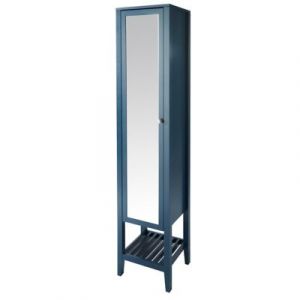 Colonne de salle de bains sur pieds avec miroir l.36xH.185xP.40 cm, bleu, GoodHome Perma