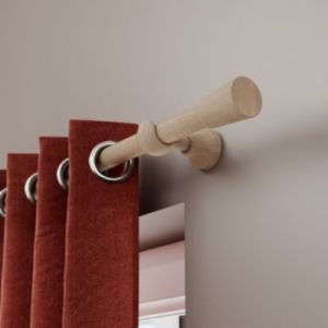 Embout c&ocirc;ne pour barre &agrave; rideau Symi bois de fr&ecirc;ne blanc &Oslash;28mm GoodHome