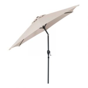 Parasol centr&eacute; inclinable rond ouverture manivelle toile moon beam GoodHome Kasane