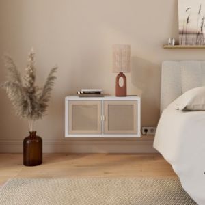 Bloc avec porte pour étagère cube GoodHome Mixxit effet chêne et cannage