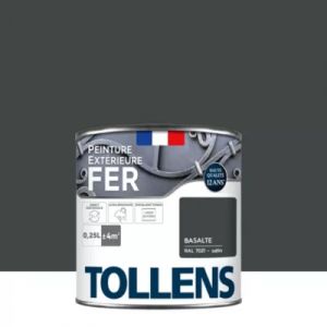 Peinture fer ext&eacute;rieur gris basalte RAL 7021 brillant Tollens 250 ml