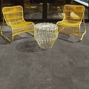 Carrelage sol ext&eacute;rieur en gr&egrave;s c&eacute;rame &eacute;maill&eacute; effet pierre anthracite l.60 x L.30 x &eacute;p.0.8 cm Ardesi