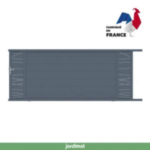 Portail coulissant frejus double onde 400x166,8 cm Gris anthracite 7016 Jardimat