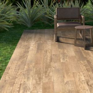 Carrelage sol ext&eacute;rieur en gr&egrave;s c&eacute;rame &eacute;maill&eacute; effet bois naturel l.15 x L.90 x &eacute;p.0,86 cm Timberlane