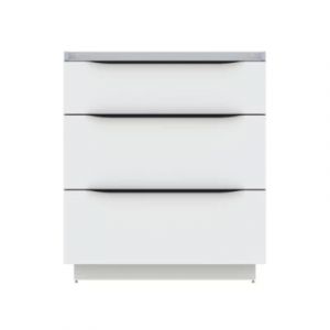 Meuble sous vasque &agrave; poser blanc brillant l.80 x H.88 x P.50 cm, Pamili