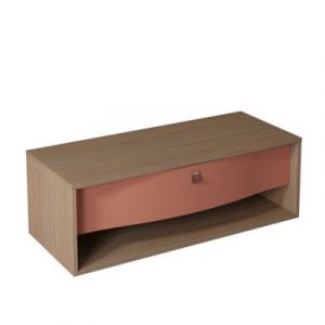 Meuble sous vasque suspendu terracotta mat 1 tiroir l.120 x H.40 x P.50 cm, Decotec Havana
