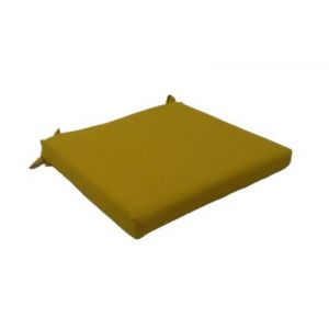 Galette de chaise carr&eacute; Easy for life jaune cumin L.40 x l.40 cm