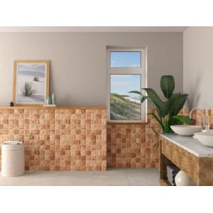 Fa&iuml;ence murale Soul square terracotta 32 x 60 cm