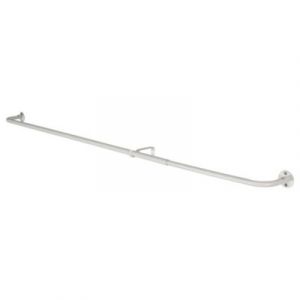 Ensemble barre &agrave; rideau industriel extensible blanc Anafi GoodHome L. 120/210 x &Oslash;16/19 cm