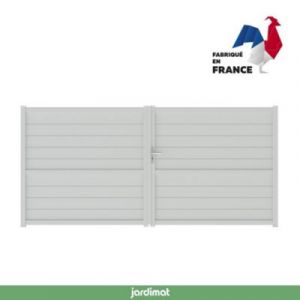 Portail Jardimat battant aluminium Perth blanc - 350 x h.170 cm