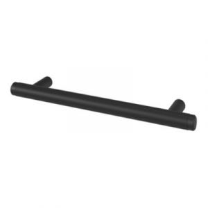 Poign&eacute;e de meuble en T GoodHome Irus acier mat noir l.168mm x l.12mm x H. 35mm entraxe 128mm