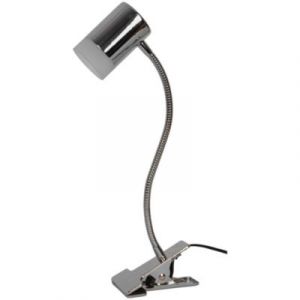 Spot pince LED Int&eacute;gr&eacute;e 350 lm 3.5 W blanc chaud GoodHome Maupin chrome l.10 x H.30 x &Oslash;5 cm