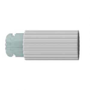 Embout plat stri&eacute; pour barre &agrave; rideau Easy-Fit Anafi m&eacute;tal blanc &Oslash;28mm GoodHome